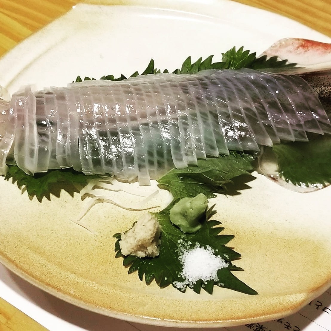 釣りヤリイカの刺身 ビストロ穏屋